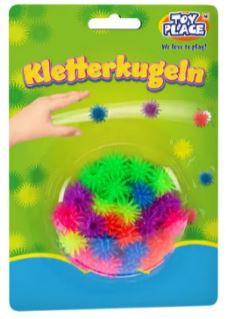 Spielzeug aus Kautschuk, sog. "Kletterkugeln"
- aus einem leicht klebrigen Kautschuk - lt. Untersuchung des Wissenschaftlichen Referats
- rund mit einem Durchmesser von ca. 25 mm mit zahlreichen abstehenden Stacheln
- je vier Stück in sechs Farben (gelb, orange, rot, lila, blau, grün und pink)
- die Kugeln werden gegen eine glatte Fläche (Fenster, Spiegel, Monitor) geworfen, bleiben
  einen Augenblick haften und kullern dann langsam nach unten
- in einer Blisterpackung zu 24 Stück auf einer Pappkarte für den Einzelverkauf aufgemacht.

Die Waren sind zolltarifrechtlich als "anderes Spielzeug, nicht von den Unterpositionen(KN) 
9503 0010 bis 9503 0095 erfasst, aus Kautschuk, nicht handgearbeitet aus Holz" einzureihen.