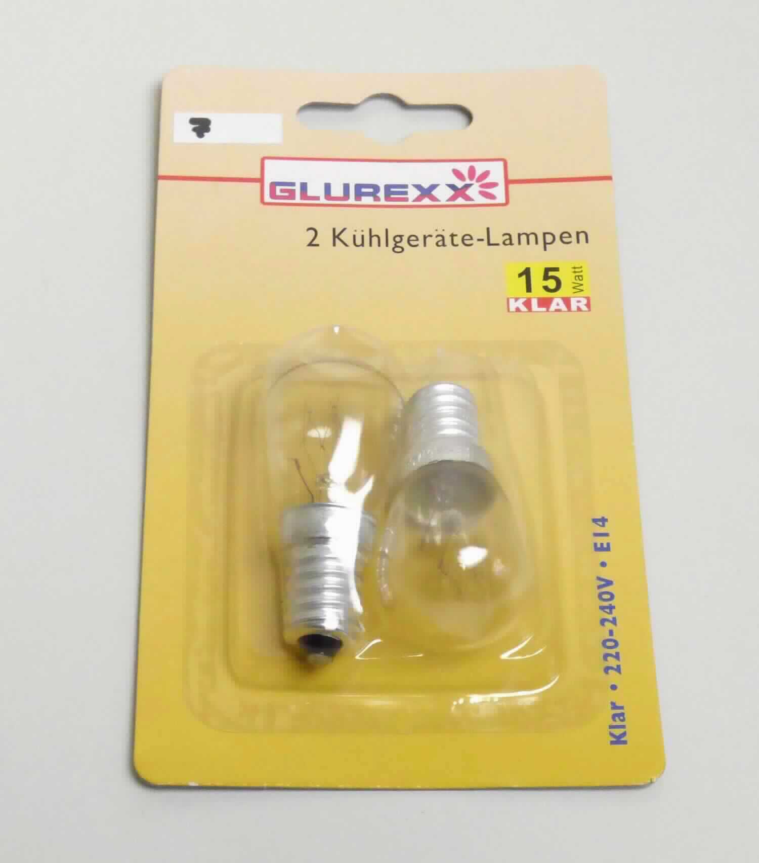 "Kühlgerätelampe", Art. 69990700,
- aus einem konischen Lampenglas mit Wolframglühfaden und E14-Schraubsockel,
- für eine Spannung von 220 - 240 Volt, mit einer Leistung von 15 Watt,
- zwei Stück verpackt in einer Blisterverpackung,
- zur Verwendung als Leuchtmittel.
  (Abbildung siehe Anlage)

"Elektrische Glühlampe, keine Wolfram-Halogen-Glühlampe, mit einer Leistung
 von weniger als 200 W und für eine Spannung von mehr als 100 V,
 keine Reflektorlampe; sog. Kühlgerätelampe"