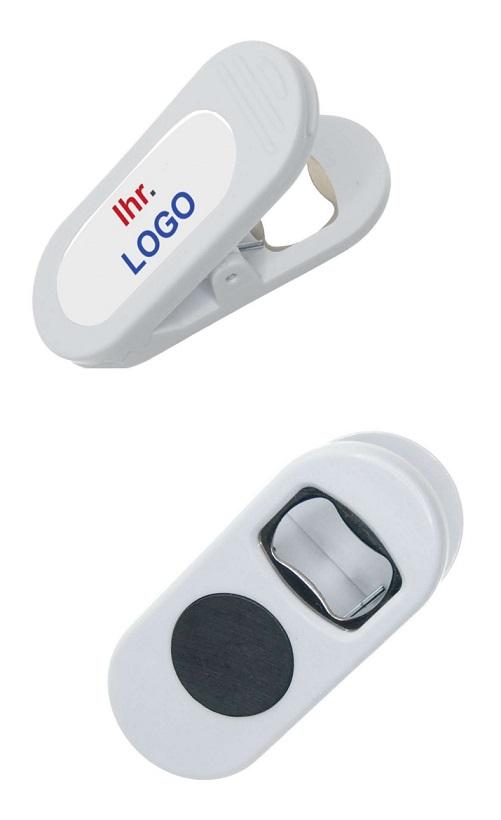 "Magnetischer Clip mit Flaschen- und Getränkedosenöffner"
aus verschiedenen Bestandteilen zusammengesetzte Ware, bestehend aus

- einer Ware mit arbeitenden Teilen aus verschiedenen Stoffen

- einem mit freiem Arm zu handhabenden Flaschenöffner für Kronkorken

- in Form einer federbetätitgen Halteklammer aus Kunststoff mit gezahnten Greifflächen

- mit einem in einen Betätigungsgriff eingesetzten Stahlblech in Form eines Kapselhebers

- und einem in den anderen Griff eingebrachten Schlitz zum Anheben von Pullringen

- sowie einem in einen Betätigungsgriff eingesetzten Magneten

- Abmessungen ca. 80 x 34 x 40 mm

Abbildung siehe Anlage.

Der Öffner bestimmt im Hinblick auf die Bedeutung für die Verwendung den Charakter der zusammengesetzten Ware.
Da keiner der beiden Werkzeugkomponenten charakterverleihend ist, ist der Öffner gem. AV 3 c) in die zuletzt genannte der gleichermaßen in Betracht kommenden Positionen einzureihen.

Derartige Erzeugnisse gehören als "Handwerkzeuge (Haushaltswerkzeuge), anderweit weder genannt noch inbegriffen, mit arbeitendem Teil aus unedlem Metall" zur Codenummer 
8205 5100 00 0 des Zolltarifs.