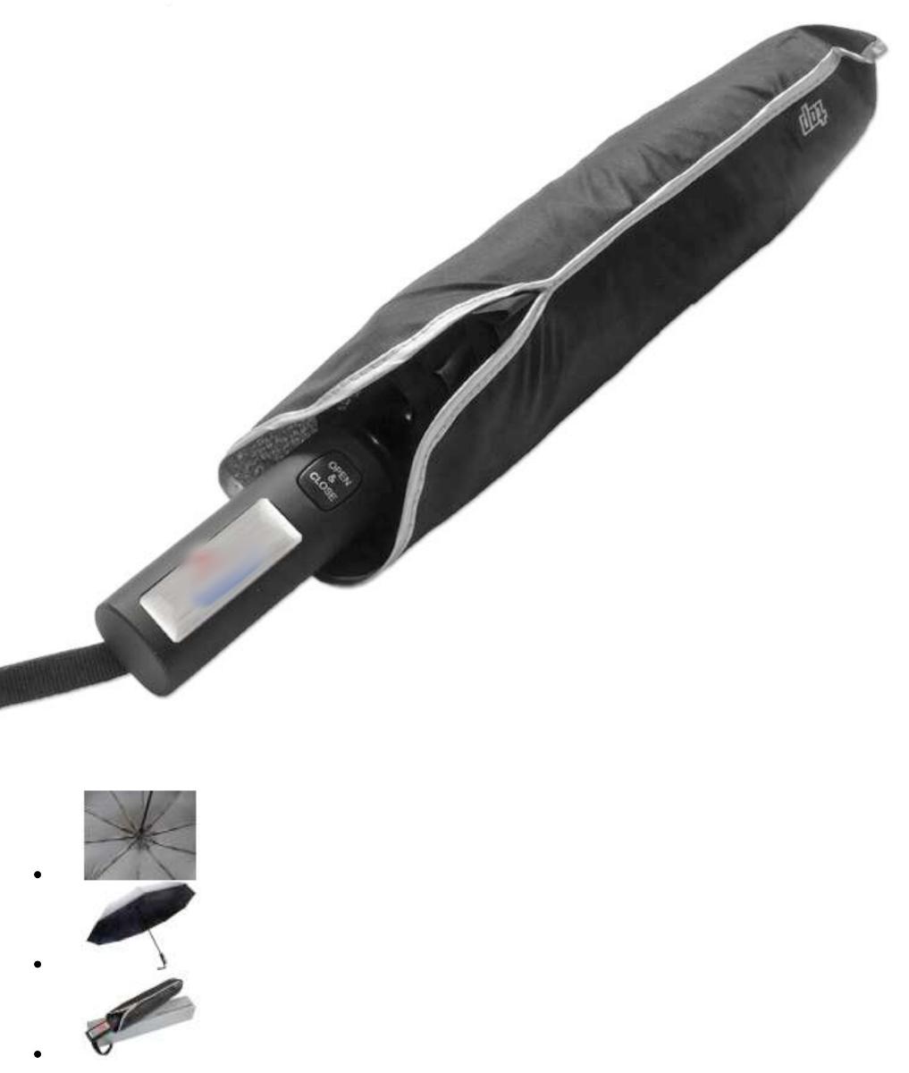 Regenschirm, sog. Taschenschirm mit Öffnungs- und Schließautomatik, Foto siehe Anlage,
- nach den Antragsangaben:
- - mit einem Bezug aus Geweben aus Spinnstoffen,
- - mit einem Gestell aus unedlen Metallen und Kunststoff,
- - mit einem Griff aus Kunststoff,
- - mit einem Teleskopauszug,
- - mit einer Trageschlaufe,
- - mit einem Durchmesser (aufgespannt) von ca. 102 cm,
- - zum wirksamen Schutz gegen Regen,
- - mit einer übergezogenen Schutzhülle aus Spinnstoffen,
- - verpackt in einer sog. Geschenkverpackung.

"Regenschirm, mit Teleskopauszug"