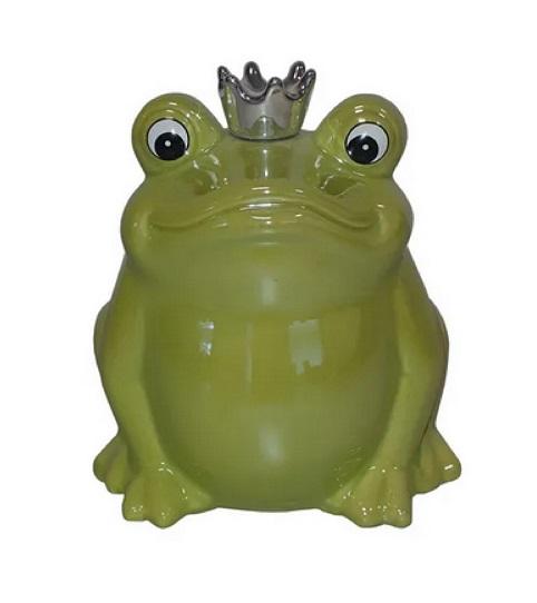 Anderer keramischer Ziergegenstand, sog. Spardose, Foto siehe Anlage,
- glasierte, innen hohle Spardose in Form eines Frosches,
- mit einer Höhe von ca. 16 cm,
- mit einem Schlitz an der Oberseite zum Einwerfen von Münzen und einer mit einem
  Pfropfen verschlossenen, runden Öffnung an der Unterseite zur Entnahme der Münzen,
- keramisches Erzeugnis; nach der Formgebung gebrannt; tonmineralhaltiges Material
  enthaltend,
- lt. Antrag aus Steingut.

"Anderer keramischer Ziergegenstand (Spardose), aus Steingut"