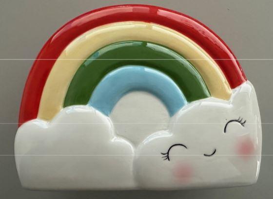 Anderer keramischer Ziergegenstand, sog. Spardose, Foto siehe Anlage,
- glasierte, innen hohle Spardose in Form eines Regenbogens,
- mit einer Höhe von ca. 10 cm,
- mit einem Schlitz an der Oberseite zum Einwerfen von Münzen und einer mit einem
  Pfropfen verschlossenen, runden Öffnung an der Unterseite zur Entnahme der Münzen,
- keramisches Erzeugnis; nach der Formgebung gebrannt; tonmineralhaltiges Material
  enthaltend,
- lt. Antrag aus Steingut.

"Anderer keramischer Ziergegenstand (Spardose), aus Steingut"