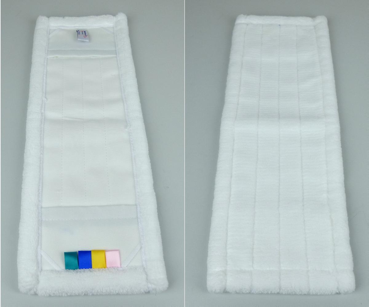 Reinigungstuch, Foto siehe Anlage,
- rechteckig, mit den Abmessungen von ca. 48 cm x 18 cm,
- aus einem einfarbigen Gewebe aus Spinnstoffen, auf dessen vorgefertigten Grund im Tuftingverfahren
  nachträglich eine Plüschoberfläche aus Garnen aus Spinnstoffen aufgebracht wurde (Meterware der
  Position 5802),
- mit einer Unterseite aus einfarbigen Geweben aus Spinnstoffen, an deren beiden Schmalseiten zwei
  aufgenähte Zuschnitte aus Geweben zum Einspannen in einen Klappmoppwischer aufgenäht sind,
- alle Flächenerzeugnisse aus synthetischen Chemiefasern,
- an den Rändern durch Umschlagen und Festnähen gesäumt,
- durch Zusammenfügen konfektioniert,
- ohne Hinweise auf Handarbeit,
- stellt sich als separates Reinigungstuch (ohne Wischkopf-Rahmen oder eine andere Basis) dar, somit
  keine Ware der Position 9603.

"Andere konfektionierte Ware (Reinigungstuch), aus Spinnstoffen, andere als in den Unterpositionen
 6307 1010 und 6307 1030 genannte, nicht handgearbeitet"