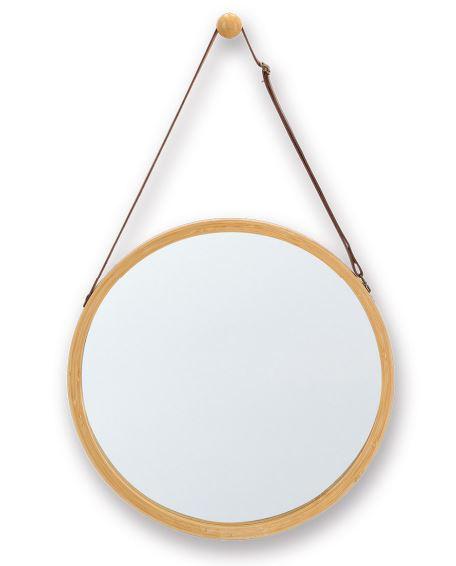 Spiegel aus Glas, sog. Wandspiegel, Foto siehe Anlage,
- runder Spiegel aus Glas,
- mit einem Rahmen aus Holz (laut Antrag Bambus),
- an der Rückseite mit einer Platte aus Holz versehen,
- mit einem Band aus laut Antrag Polyvinylchlorid (Kunststoff) zum Aufhängen versehen,
- mit einem Durchmesser von ca. 38 cm,
- zur Befestigung an der Wand vorgesehen.

"Spiegel aus Glas, kein Rückspiegel für Fahrzeuge, gerahmt"