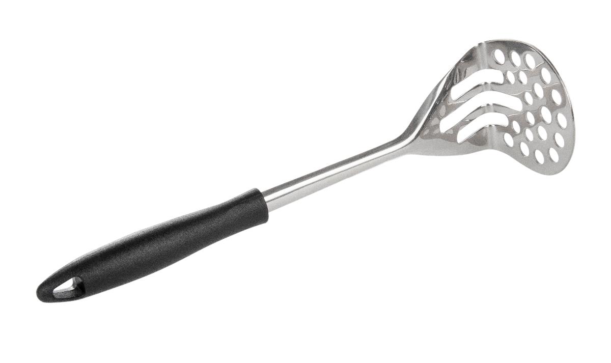 "Kartoffelstampfer" (Artikel-Nr. 508056)

- mit freiem Arm zu handhabendes, aus unedlem Metall (Edelstahl 18/8) gefertigtes Erzeugnis, mit
  einem Griff aus Kunststoff, am Griffende mit Aufhängeöse und einem um ca. 90° abgewinkelten
  arbeitenden Teil in Form einer Stampffläche mit runden und länglichen Öffnungen

- mit einer Gesamtlänge von ca. 29,5 cm

- dient zum Zerdrücken von gekochten Kartoffeln im Haushalt

Abbildung siehe Anlage

Derartige Erzeugnisse gehören als "Handwerkzeuge (Haushaltswerkzeuge), anderweit weder genannt
noch inbegriffen, mit arbeitendem Teil aus unedlem Metall" zur Codenummer 8205 5100 00 0 des
Zolltarifs.