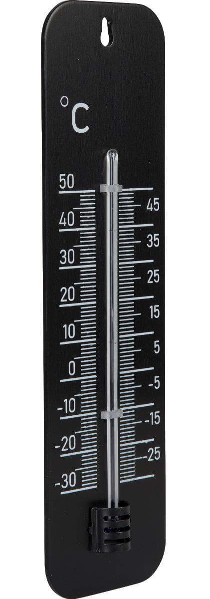 Sog. Alu-Thermometer, im Wesentlichen bestehend aus einem Korpus (240 x 41 x 21 mm) aus unedlem Metall (Aluminium) mit einem flüssigkeitsgefüllten (Kerosin) Glasröhrchen als Steigrohr, einer aufgedruckten Temperaturskala von - 30 bis + 50 °C sowie einer Schlüsselloch-Aufhängevorrichtung (zur äußeren Form siehe Abbildung in der Anlage).

Die Ware dient der Temperaturmessung im Innen- und Außenbereich.

Die Ware wird als "Thermometer, nicht mit anderen Instrumenten kombiniert, unmittelbar ablesbar und flüssigkeitsgefüllt, anderes als Fieberthermometer, anderes als für zivile Luftfahrzeuge" eingereiht.