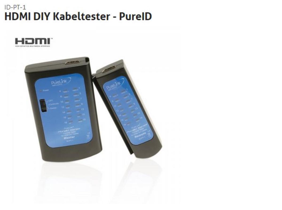 Sog. Kabeltestgerät, im Wesentlichen bestehend aus 2 Modulen:
- einem Hauptgerät (Master Unit) mit einer HDMI-Steckverbindungsbuchse, einem Schiebeschalter mit drei Positionen und LEDs zur Anzeige des Betriebszustands und der Leitungspaare sowie
- einem Nebengerät (Remote Unit) mit einer HDMI-Steckverbindungsbuchse und mit LEDs zur Anzeige der Leitungspaare (äußere Form: siehe Abbildung in der Anlage).
Nach dem Verbinden beider Geräte mit dem zu prüfenden Kabel wird bei diesem die Zuordnung der einzelnen Pins mittels zweier Test-Modi (Einzeladertest, gleichzeitige Überprüfung aller Adern) durchgeführt. Durch das Aufleuchten der LEDs kann bestimmt werden, ob die verdrillten Paare des Kabels korrekt zugeordnet sind.
Die Ware (funktionelle Einheit) dient der Überprüfung der Funktionsfähigkeit (Durchgangsprüfung) von bestimmten feldkonfektionierten HDMI-Kabeln.
Die Ware wird als "Gerät zum Messen oder Prüfen nichtgeometrischer Größen, in Kapitel 90 anderweit weder genannt noch inbegriffen, nicht von den Unterpositionen (KN) 9031 1000 bis 9031 8020 erfasst" eingereiht.