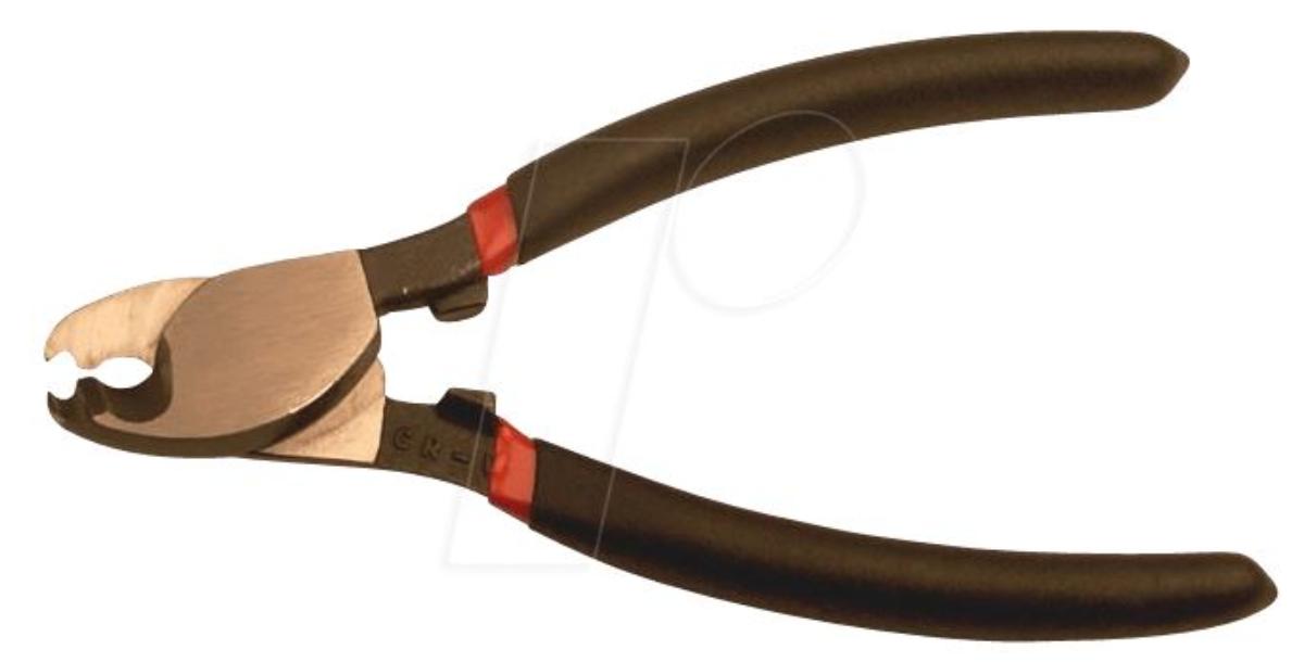 "Kabel-Schneidezange";

- mit freiem Arm zu handhabendes, zangenähnliches Erzeugnis, mit 2 gepolsterten Griffen
  und einem Kopfteil mit dual elliptischen Klingen aus unedlem Metall

- dient zum Schneiden von festen, verseilten und mehrdrähtigen Kabeln
  sowie Koaxkabeln, ohne das Kabeldielektrium zu verformen

- Abbildung siehe Anlage

Derartige Erzeugnisse gehören als "den Rohrschneidern ähnliche Handwerkzeuge, mit Klingen aus unedlem Metall" zum TARIC-Code 8203 4000 00.