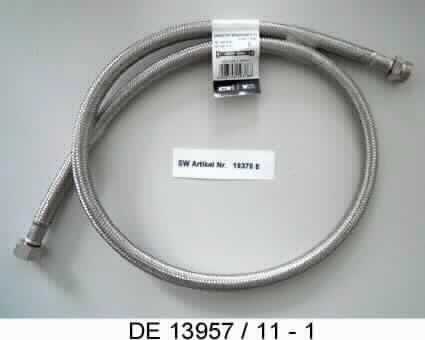 Es handelt sich um etwa 1000 mm lange, flexible Schläuche aus einem Drahtgeflecht aus Stahl mit Innenschlauch aus Kunststoff. Die Erzeugnisse sind an beiden Enden mit Verbindungsstücken aus einer Kupfer-Zink-Legierung mit gewichtsmäßig vorherrschendem Kupfergehalt (Messing) versehen. Die Waren werden als Armaturenschläuche im Sanitärbereich verwendet.
Stahl herrscht gegenüber Kupfer gewichtsmäßig vor.
- Antragstellerangaben - 

Die unedlen Metalle sind aufgrund des Umfangs und des Wertes gegenüber dem Kunststoff charakterbestimmend.

Abbildung siehe Anlage.

Derartige Erzeugnisse gehören als "Schläuche aus unedlen Metallen (Stahl), auch mit Verbindungsstücken, andere als solche der Codenummer 8307 1000 10 0" zur Codenummer 8307 1000 90 0 des Zolltarifs.
