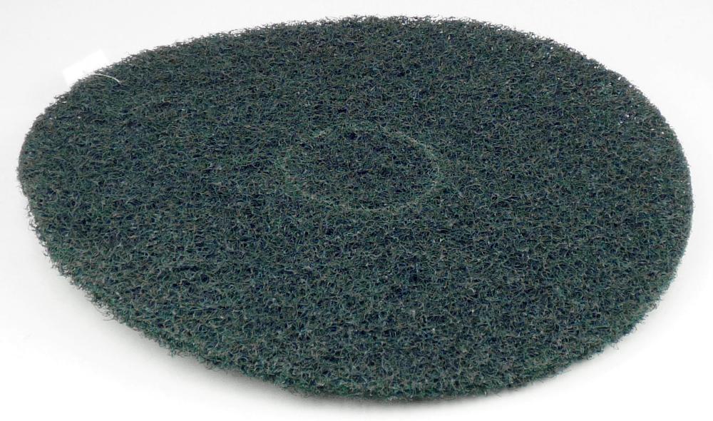 Angaben:
Padscheiben aus Abrassiv-Vliesstoff für den Einsatz von maschineller Bodenreinigung.

Warenbeschaffenheit:
Grüne, vliesartige, runde Matte (Durchmesser ca. 40 cm) aus Fasern mit eingearbeiteten körnigen Bestandteilen.

Befund:
Natürliche oder künstliche Schleifmittel, in Pulver- oder Körnerform, auf einer Unterlage aus anderen Stoffen.