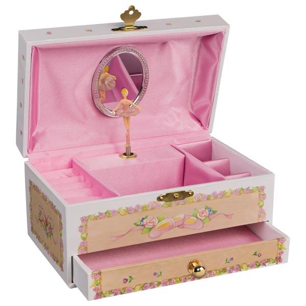 Schachtel für Schmuckwaren, sog. Musikspieldose Ballerina IV, Foto siehe Anlage,
- nach den Antragsangaben:
- - aus verschiedenen Bestandteilen zusammengesetzte Ware, bestehend aus:
- - einer Schachtel für Schmuckwaren:
- - - mit einer Außenseite aus mit floralen Motiven bzw. Ballerina-Motiven bedrucktem Papier
       auf einem formstabilen Korpus; überzogen mit einer klarsichtigen, mit bloßem Auge nicht
       wahrnehmbaren Kunststofffolie,
- - - mit einem an zwei Scharnieren befestigten Deckel mit einem Verschluss aus unedlem Metall,
- - - - an der Deckelinnenseite mit Spinnstoff ausgekleidet und mit einem Spiegel ausgestattet,
- - - - innen mit Einsteckmöglichkeiten für Ringe und weiteren Schmuck ausgestattet,
- - - - teilweise mit Spinnstoff ausgekleidet (außer an den Seitenwänden),
- - - mit einer herausziehbaren Schublade versehen,
- - - - am Boden mit Spinnstoff ausgekleidet; ohne Inneneinteilung,
- - - mit den Abmessungen: ca. 19 cm (Breite) x 11 cm (Tiefe) x 9 cm (Höhe), 
- - einem Spieldosenmechanismus:
- - - in die Schachtel eingebaut,
- - - mit einem Spielwerk und einer an einer Feder befestigten Nachbildung einer Ballerina;
       nach dem Aufziehen des Spielwerks und dem Öffnen des Deckels ertönt eine Melodie und
       die Ballerina dreht sich vor dem an der Deckelinnenseite befestigten Spiegel,
- - verpackt in einer bedruckten Pappschachtel,
- die Ware dient im Wesentlichen als Gebrauchsgegenstand der Aufbewahrung von Schmuck
  und stellt sich damit nicht als Spieldose der Position 9208 dar.

"Schachtel für Schmuckwaren, mit Außenseite aus Papier"