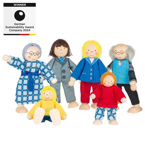 Es handelt sich um ein Set aus sechs Puppen (sog. "Art: SO 218 - Biegepuppen City Familie")
- mit einer Höhe von minimal 9 cm und maximal 11 cm,
- mit Gliedmaßen (Kopf, Füße, Hände) aus Holz und Beinen,
  Armen und Haaren sowie Kleidung aus Spinnstoffen,
- mit beweglichen Armen und Beinen,
- eine Familie, bestehend aus Großeltern, Eltern und Kindern darstellend,
- in einem bunt bedruckten Pappkarton für den Einzelverkauf aufgemacht.

Zolltarifrechtlich handelt es sich um "Puppen, nur Nachbildungen von Menschen darstellend,
andere als handgearbeitete dekorative Puppen in für das Ursprungsland charakteristischer Volkstracht".