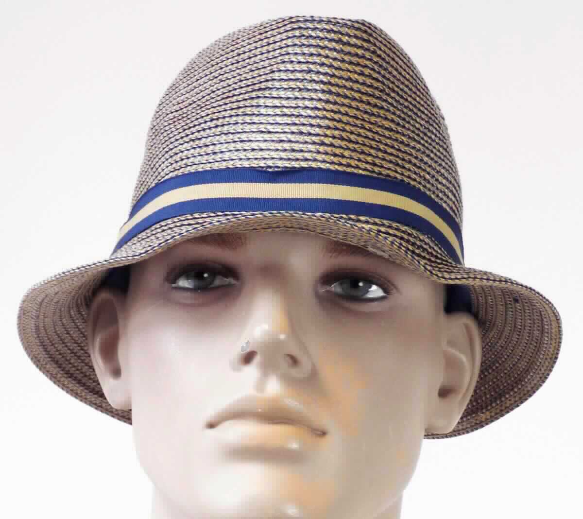Hut, sog. Sommerhut, Foto siehe Anlage,
- aus spiralförmig zusammengenähten, geflochtenen Streifen aus 85 % Polypropylen und 15 % Polyester,
- mit einer umlaufenden, bis zu 4,5 cm breiten Krempe,
- mit einem Hutband aus Geweben aus Spinnstoffen,
- innen mit einem eingenähten Schweißband.

"Hut, durch Verbindung von Streifen hergestellt, ausgestattet"
