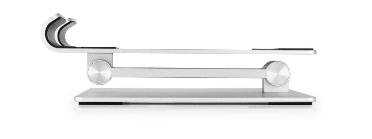 Es handelt sich um aufklappbare und in der Neigung verstellbare Laptopständer aus Aluminium mit gewichtsmäßig vorherrschendem Aluminiumgehalt, bestehend aus einer Standplatte, einem Hebearm und einer Aufnahmeplatte, die am unteren Ende abgerundet ist. Die Aufnahmeplatte ist teilweise gummiert. Die Waren dienen als mobiler Ständer zum Aufnehmen von Notebooks, Laptops und Tablets (nicht Gegenstände der vZTA) auf Tischen. 

- Antragstellerangaben -
- Abbildungen siehe Anlage -
Eine Einreihung in die Position 7616 kommt nicht in Betracht, da die Ware vom Wortlaut der Position 8304 erfasst ist. 
Derartige Erzeugnisse gehören als "den Manuskriptständern ähnliche Ausstattungsgegenstände für Büros" zum TARIC-Code 8304 0000 00.