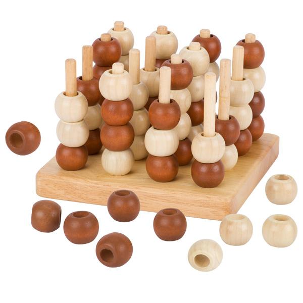 Gesellschaftsspiel für zwei Spieler
- mit einer "Spielfeld" aus einer ca. 12﻿,﻿7 x 12﻿,﻿7 cm großen Holzplatte, auf der 4 x 4 ca. 7﻿,﻿5 cm
  lange Holzstäbe befestigt sind
- je 32 hellen und dunklen Holzperlen mit einem Durchmesser von ca. 2﻿,﻿2 cm
- gemeinsam mit einer Anleitung in einem Pappkarton für den Einzelverkauf aufgemacht.

Die Spieler erhalten je 32 helle oder dunkle Perlen, die sie abwechselnd auf das Spielfeld stecken. Sieger ist der Spieler, der zuerst vier Perlen waagerecht, senkrecht oder diagonal gesteckt hat.

Die Ware wird zolltarifrechtlich als "Gesellschaftsspiel, nicht von den Unterpositionen (KN)
9504 2000 bis 9504 9010 erfasst" eingereiht.