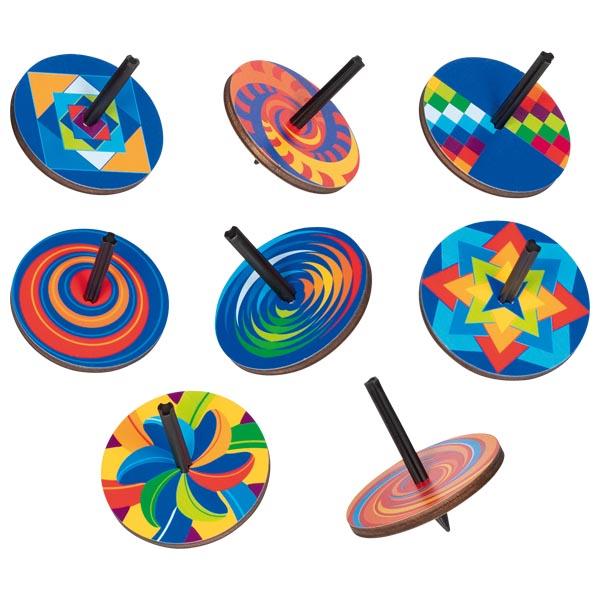Nach den Angaben der Antragstellerin und der vorliegenden Abbildung handelt es sich um ein Spielzeug in Form eines Kreisels, bestehend aus
- einer ca. 6﻿,﻿3 cm langen schwarzen Achse aus Kunststoff,
- einer runden, auf der Oberseite mit einem farbigen Muster bedruckten Holzplatte
  mit einem Durchmesser von ca. 6 cm und einer Dicke von ca. 0﻿,﻿6 cm, die auf die
  Achse gesteckt ist,
- ohne Hinweis auf Fertigung in Handarbeit,
- zur spielerischen Unterhaltung von Personen,
- verpackt in einem farbigen Display aus Pappe (32 Stück/achtfach sortiert).

Auf Grund des Umfangs bestimmt das Holz den Charakter der aus verschiedenen Stoffen bestehenden Ware.

Die Ware ist zolltarifrechtlich als "anderes als von den Unterpositionen (KN) 9503 0010 bis 
9503 0095 erfasstes Spielzeug, nicht handgearbeitet aus Holz" einzureihen.