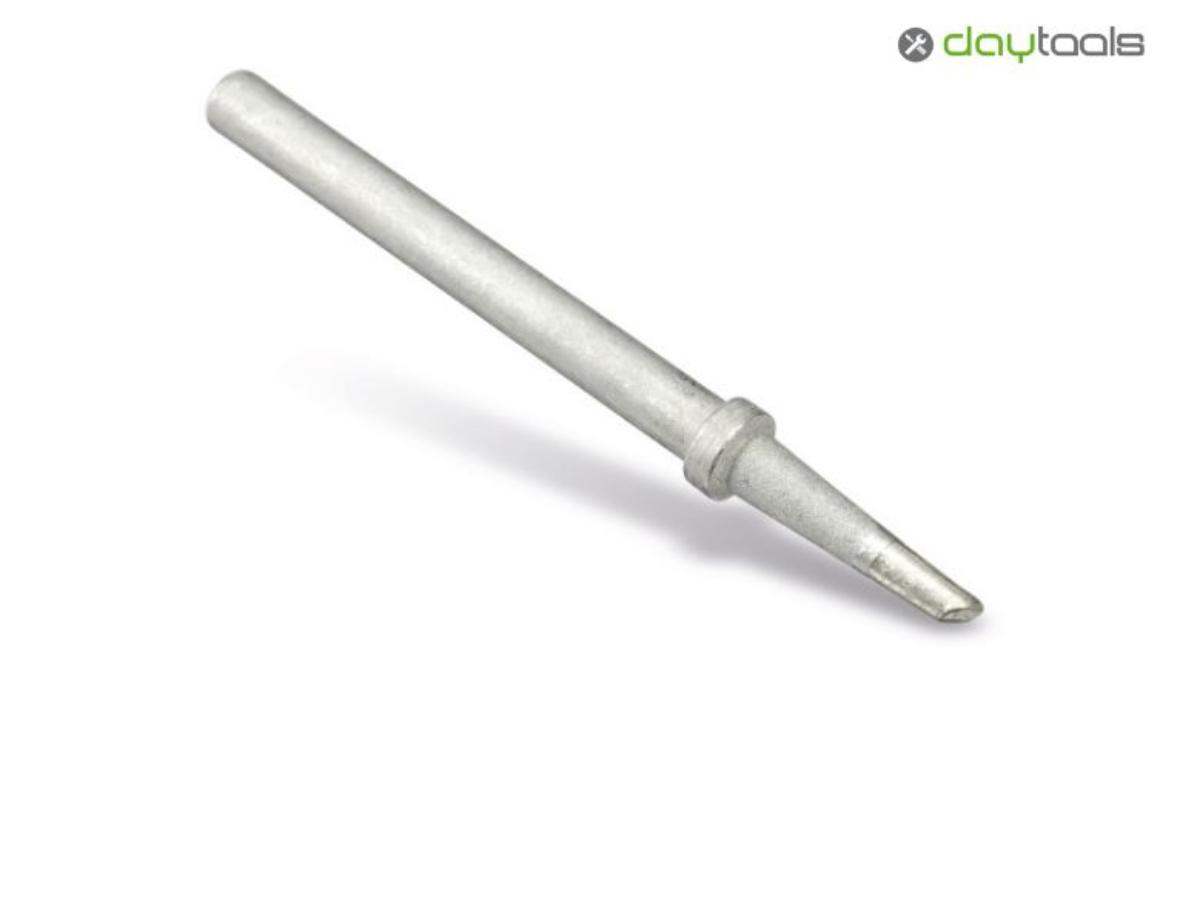 Ersatz-Lötspitze DAYTOOLS C1-3 (Abbildung siehe Anlage),
- aus einem zylinderförmigen Metallkörper mit schräg abgeflachter Spitze
  (Länge mit Spitze ca. 65 mm, Schaftdurchmesser ca. 4,2 mm),
- nach Einbau in eine Lötstation als Lötkontaktspitze bestimmt.

"Teil, erkennbar ausschließlich für ein elektrisches Lötgerät bestimmt, nicht für
 Wellenlötmaschinen, nicht von den TARIC-Codes 8515 90 80 11 bis 8515 90 80 30 
 erfasst; Lötspitze für Lötstation"