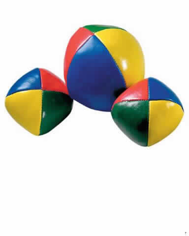 Anderer als zuvor von der Position 9506 erfasster Ausrüstungsgegenstand für die allgemeine körperliche Ertüchtigung bzw. für Freiluftspiele, einen Jonglierball darstellend, sog. Hacky Sack.
Es handelt sich um ein Set von drei identischen Jonglierbällen, jeweils zusammengenäht aus vier unterschiedlich farbigen Segmenten (lt. Antragsangaben aus Kunstleder). Die Bälle sind im Durchmesser 45 mm groß und mit körnigem Material gefüllt (lt. Antragsangaben mit Kunststoffkügelchen). 
Die Bälle dienen aufgrund ihrer Beschaffenheit (Größe, Füllung, Material und Aufbau) im Wesentlichen dem Jonglieren. Eine anderweitige Verwendung z.B. zum Stressabbau ist für die Einreihung der Ware von untergeordneter Bedeutung. 

Die drei Jonglierbälle sind in einem Polybeutel für den Einzelverkauf aufgemacht. 

Ein Bild der Ware befindet sich im Internet unter http://europa.eu.int/comm/taxation_customs/dds/de/ebticau.htm.