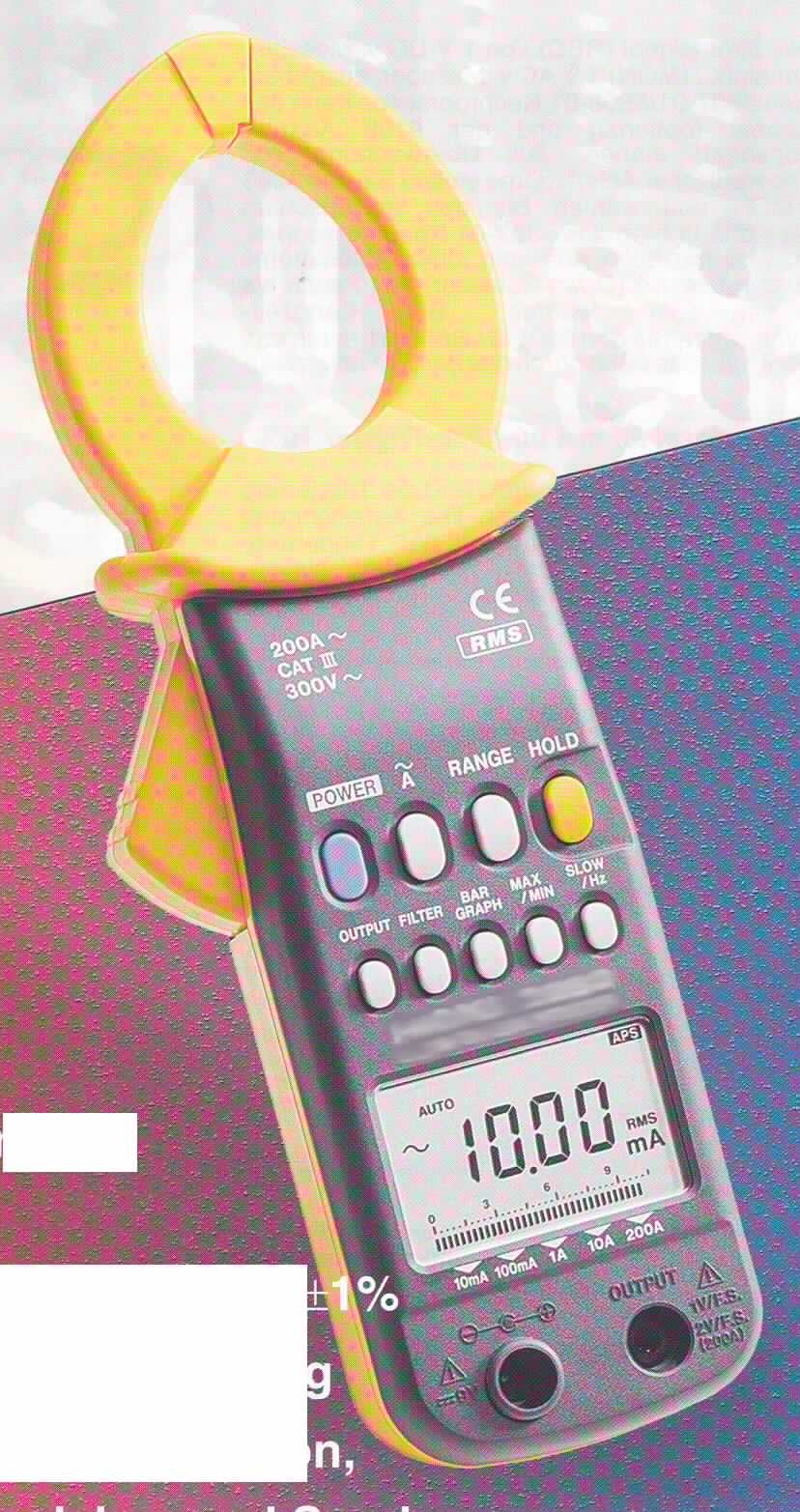 Gerät zum Messen und Prüfen elektrischer Größen, mit Registriervorrichtung, 
sog. Ableitstrom-Multimeter Artikelnummer 3283 zum Messen von Stromstärke, und Frequenz, nicht für zivile Luftfahrzeuge.
Es handelt sich um ein ca. 62 x 225 x 39 mm großes, batterie- oder netzteilbetriebenes Gerät mit LCD Anzeige und zangenähnlichem Sensor (siehe Abbildung). 
Das Gerät misst die Stromstärke bis 200 A bei Wechselstrom und die Frequenz bis 1000 Hz. Es wird für einfache Ableitstrommessungen bzw. Ableitstromüberwachungen eingesetzt und ist in der Lage Minimum- Maximum- und Mittelwerte zu speichern.
Das Zangenmultimeter ist in einem speziellen Etui verpackt.