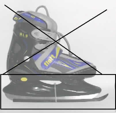 Erkennbares Teil für einen Sportausrüstungsgegenstand, aus dem sog. Combi Schlittschuh/Rollerskate, Kat:2069, Size: 30-33, 34-37, 38-41.
Es handelt sich um zwei mit ca. 27 cm langen Metallkufen ausgerüstete Kunststoffformteile, die so gestaltet sind, dass sie jeweils mit Hilfe von zwei Schrauben bzw. Bolzen an der Kunstsoffsohle eines entsprechend geformten Schnürschuhes befestigt werden können.
Die Erzeugnisse sind durch eine abnehmbare Kunststoffabdeckung vor Beschädigungen geschützt und gemeinsam mit zwei Rollschuhen, sog. Rollerskates (nicht Gegenstand dieses Gutachtens, da kein gemeinsamer Bedarf vorliegt bzw. keine gemeinsame Tätigkeit ausgeübt wird) in einem bunt bedruckten Pappkarton verpackt und können anstelle der Rollen an den Schuhen angebracht werden. 
Ein Bild der Ware ist im Internet unter http://ec.europa.eu/taxation_customs/dds/ebticau_de.htm zu finden.