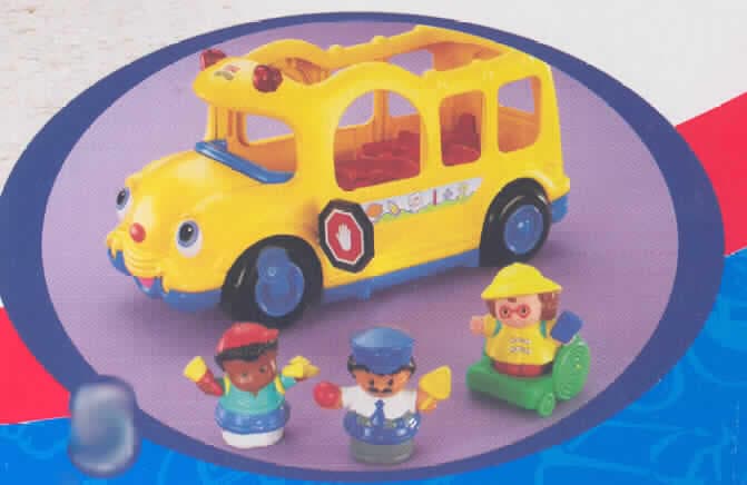 Anderes als zuvor von der Position 9503 erfasstes Spielzeug, aufgemacht in einer Zusammenstellung, sog. "Little People Lead vehicle assort. Schoolbus", Kat.1702 und 1661, UPC 027084292787 - 1 pcs.
Es handelt sich um Spielzeug in Zusammenstellung im Wesentlichen bestehend aus einem ca. 30 cm x 16 cm x 14 cm (LxBxH) großen, mit Batterien ausgestatteten Schulbus aus verschiedenfarbigem Kunststoff, drei ca. 6 cm großen, starren Spielfiguren aus Kunststoff, zwei Kinder und einen Busfahrer darstellend und einem ca. 5 x 5,5 x 3,5 cm großen Rollstuhl aus grünem Kunststoff.
Der mit beweglichen Rädern versehene Schulbus hat ein offenes Dach, eine bewegliche Einstiegstür, ein klappbares, achteckiges Schild mit weißer Hand auf rotem Grund und eine als lächelndes Gesicht gestaltete Front. Er weist vier Sitze mit runder Vertiefung und Stecker auf, in die die Figuren gesteckt werden können. Drückt man auf den Kopf des sitzenden Fahrers, so ertönt abwechselnd eine Melodie, Kinderlachen, die Hupe oder das Starten des Fahrzeugs.Wird die Melodie gespielt so blinken die an der Stirnseite des Busses angebrachten roten Lampen entweder gemeinsam oder abwechselnd, bewegt man das rechte Vorderrad, so dreht sich der Fahrer hin- und her, die Kinder bewegen sich auf und ab.
Die Zusammenstellung dient der spielerischen Unterhaltung von Kindern und ist in einer in einem bunt bedruckten Showbox verpackt.
Ein Bild der Ware ist im Internet unter http://europa.eu.int/comm/taxation_customs/dds/de/ebticau.htm zu finden.