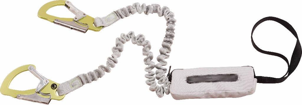 Anderes Sportgerät, in Kapitel 95 anderweit weder genannt noch inbegriffen, nicht von den Unterpositionen 9506 1110 bis 9506 9910 erfasst, sog. Klettersteig-Set "Cable Kit", es handelt es sich um eine Y-förmige Bandkonstruktion, im Wesentlichen bestehend aus: zwei textilen, elastischen Bändern, die an einem Ende je über einen stabilen Karabinerhaken aus Metall verfügen und auf der anderen Seite durch einen sog. Bandfalldämpfer verbunden sind. Der Bandfalldämpfer befindet sich in einer speziellen Tasche und ist mit einer stabilen Befestigungsschlaufe aus Spinnstoffen versehen. 
Das Klettersteig-Set wird von Bergsportlern zur Absicherung beim Klettern verwendet.
Ein Bild der Ware ist im Internet unter http://ec.europa.eu/taxation_customs/dds/ebticau_de.htm zu finden.