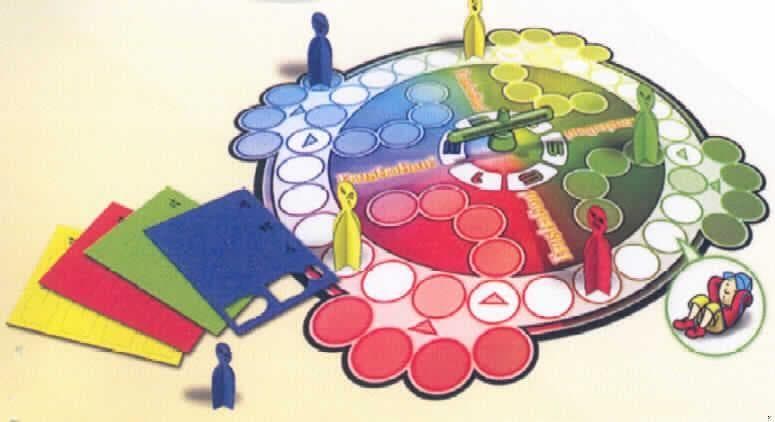 Gesellschaftsspiel, teilweise noch nicht zusammengesetzt, von den Unterpositionen 9504 1000 bis 9504 9010 nicht erfasst, sog. Motiv "Frustration" der Mc Donald's-Serie "Board Games 2009".

Es handelt sich um ein Gesellschaftsspiel, bestehend aus einem fast runden (Ø ca. 31 cm) Papierspielplan, 4 x 4 verschiedenfarbigen Spielfiguren aus Pappe zum Zusammensetzen sowie einer mit den Zahlen von 1-6 beschrifteten Drehscheibe aus Pappe, die mit einer beigelegten Halterung aus Kunststoff zusammengesteckt wird (Würfelersatz). 
Gespielt wird mit bis zu 4 Personen. Die Spielweise ähnelt dem "Mensch ärger dich nicht".

Das Spiel ist in einem Karton in einem Polyethylenbeutel verpackt.

Ein Bild der Ware ist im Internet unter:
http://ec.europa.eu/taxation_customs/dds/ebticau_de.htm zu finden.