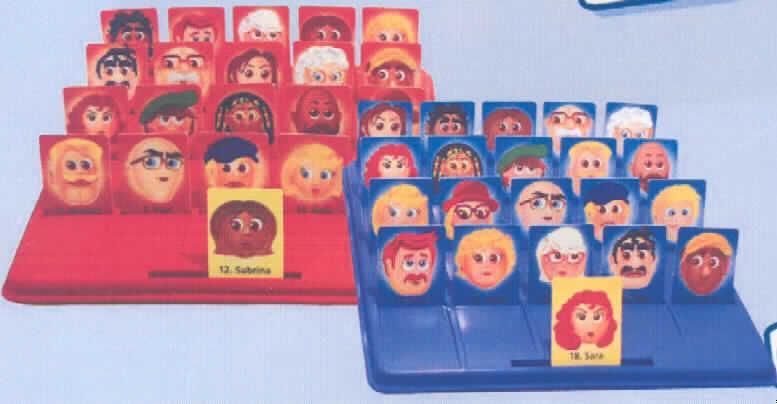 Anderes als von den Unterpositionen 9504 1000 bis 9504 9010 erfasstes Gesellschaftsspiel, noch nicht zusammengesetzt, aus der Aktion "Mc Donald's - Board Games 2008" sog. Guess Who/ Wer ist es?
Es handelt sich um ein Gesellschaftsspiel für zwei Spieler, bestehend aus einem roten und einem blauen quadratischen, jeweils ca. 12 cm x 12 cm großen, mit 21 schlitzförmigen Aussparungen versehenen Spielfeld und vier Pappkarten mit insgesamt 60 ausgestanzten Spielkarten. Diese zeigen 3 mal die gleichen 20 Köpfe und Namen von Personen auf blauem, rotem oder gelbem Hintergrund. Die abgebildeten Personen sind männlich oder weiblich, hell- oder dunkelhäutig, mit unterschiedlichen Merkmalen wie Haar- und Augenfarbe, Haarlänge, -beschaffenheit, Schnurrbart, Brille, Hut, Mütze etc. Die Spieler stecken die 20 Personenkarten mit ihrer Hintergrundfarbe in die Schlitze ihres Spielfeldes und ziehen eine gelbe Karte mit einer der abgebildeten Personen. Ziel des Spieles ist, die auf der gelben Karte des Gegenspielers abgebildete Person zuerst zu erraten. Dies geschieht durch abwechselndes Befragen der Mitspieler nach den verschiedenen Merkmalen der gesuchten Person, so dass diejenigen, die den Merkmalen nicht entsprechen, aussortiert werden können.
Das Erzeugnis ist in einem bunt bedruckten Pappkarton in einem Polyethylenbeutel mit Spielanleitung für den Einzelverkauf aufgemacht.
Ein Bild der Ware ist im Internet unter http://europa.eu.int/comm/taxation_customs/dds/de/ebticau.htm zu finden.