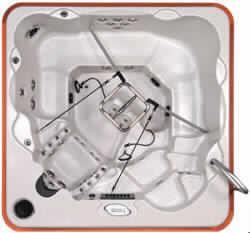 Elektromechanisches Massagegerät, sog. hydrotherapeutisches Gerät, in Form einer zusammengesetzten Ware aus 1.Whirlpool und 2. Expander- und Ruder-Einheit. 
1. Quadratische Wanne (244 x 244 x 114 cm), mit Sitzmulden für 7 Personen und 50 Jet-Massagedüsen (Wasser-Luftgemisch), in der Mitte eingelassenes Haltegestänge aus Metall, technisch ausgerüstet mit Doppelpumpe ("Twin 7 hp pumps"), Filtersystem, Ozon-Reinigungs- und Heizsystem, sowie am Wannenrand eingelassener Steuerung.
2. Zwei am Wannenboden befestigte Expander zum Muskeltraining, sowie zwei seitlich verankerte, an elastischen Bändern befestigte Metallstangen zum Rudertraining.
Charakterbestimmendes Bestandteil der Ware ist der Whirlpool aufgrund des Umfangs und des äußeren Erscheinungsbildes. Mittels der Jet-Düsen wird eine mechanische Massage durch Wasser-Luft-Strahlen ausgeführt. Ein Bild der Ware befindet sich im Internet unter http://ec.europa.eu/taxation_customs/dds/ebticau_de.htm
