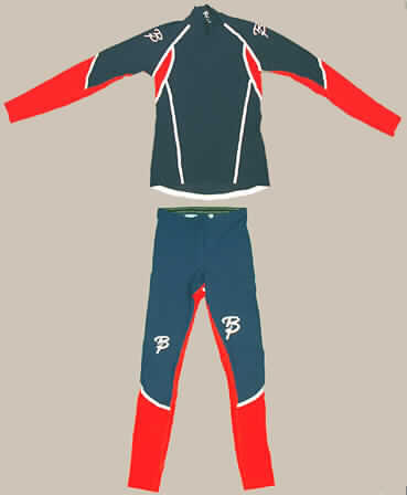Trainingsanzug, sog. Bodytec V 2-piece, Artikel 730192, Größe M, siehe beigefügte Fotos,
- bestehend aus einem Oberteil und einer langen Hose,
- aus bis zu 0,5 mm dicken, unterschiedlich strukturierten, elastischen Gewirken aus lt.
  Antrag 80% Polyamid und 20% Elasthan beides (synthetische Chemiefasern),
- ungefüttert,
- aufgrund des Schnitts und der Materialbeschaffenheit erkennbar dazu bestimmt,
  ausschließlich oder im wesentlichen bei der Ausübung eines Sports getragen zu werden,
- Oberteil: über die Taille reichend (Rückenlänge: 69 cm); hinten ca. 5 cm länger gearbeitet,
  mit einem enganliegenden hohen Kragen; ohne Öffnung und ohne Verschluss; mit langen
  Ärmeln mit schnittbedingt verengenden Abschlüssen am Handgelenk, die auf der Rückseite
  mit einem elastischen Band verstärkt sind; am unteren Rand lediglich geschnitten und auf
  der Rückseite mit einem elastischen Band verstärkt,
- lange Hose: in der Taille abschließend, mit einem elastischen Taillenbund und Kordelzug;
  ohne Öffnung und ohne Verschluss; mit enganliegenden Beinabschlüssen, die auf der 
  Rückseite mit einem elastischen Band verstärkt sind,
- lt. Etikett handelt es sich u.a. um Kleidung für Skilanglauf und Biathlon; stellt sich jedoch
  nicht als Skianzug i.S.d. Position 6112 dar, weil das Oberteil u.a. nicht mit einem
  Reißverschluss versehen ist.