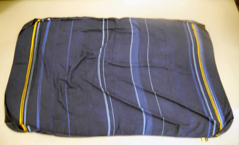 Decke, siehe Foto,
- rechteckig, laut Antrag in den Abmessungen von 200 cm x 130 cm,
- aus 1,4 mm dicken, buntgewebten Geweben aus laut Antrag 100% Modacrylfasern
  (synthetische Chemiefasern),
- an allen Seiten mit einem Band aus Gewirken gesäumt, somit konfektioniert,
- nicht handgearbeitet; ohne elektrische Heizvorrichtung,
- kennzeichnet sich nach Material, Ausstattung und Abmessung als Decke.