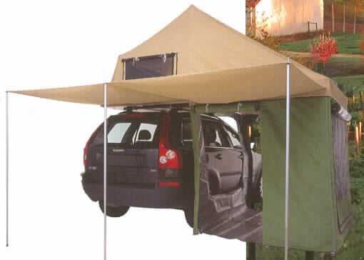 Plane, sog. TopDog Awning, siehe Foto,
- aus 0,5 mm dicken, festen, widerstandsfähigen Geweben (Canvas) aus lt. ergänzenden Antragsangaben
  65% Polyester (synthetische Chemiefasern) und 35% Baumwolle,
- durch Zusammenfügen konfektioniert,
- flaches Erzeugnis, in den Abmessungen: 240 cm x 340 cm, 
- am Rand mit Ösen aus unedlem Metall,
- dient als sog. optionales Sonnensegel für ein "Autodachzelt" (TopDog Tent); wird zum Schutz gegen 
  die Sonne mit einem Reißverschluss am Hauptzelt befestigt und auf Stangen gespannt.