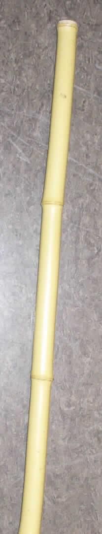 Auf Länge geschnittenes Bambusrohr (150 cm) mit einem Durchmesser von ca. 25 - 30 mm. Derartige nicht weiter bearbeitetet Bambusstücke werden als pflanzliche Stoffe von der hauptsächlich zum Herstellen von Korb- oder Flechtwaren verwendeten Art von der Position 1401 des EZT erfasst.
