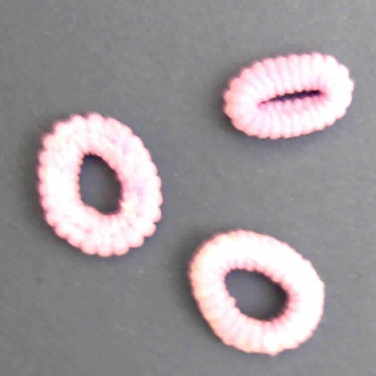Haarband aus einfarbigen, elastischen, schlauchförmigen Schlingengewirken aus synthetischen Chemiefasern, nur geschnitten, nicht konfektioniert, mit einem Durchmesser von ca. 2 cm und einer Dicke von ca. 0,8 cm. Die Ware dient dem Zusammenhalten des Haares (Zopf / Pferdeschwanz). In Anbetracht des textilen Charakters wird die Ware nicht vom Warenkreis der Position 9615 erfasst.
6 Haarbänder sind mit einem beigefügten Lip-Gloss-Stift, beigefügten Haarklammern und -spangen in einem Aufbewahrungsbehältnis aus Kunststoff aufgemacht.
Es liegt keine Warenzusammenstellung im Sinne der AV 3 b) mangels eines gemeinsamen Bedarfs vor; die einzelnen Bestandteile sind somit getrennt einzureihen (s. Positionen 1 - 5).