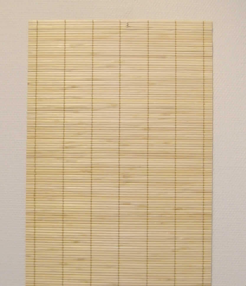 Bambusmatte
- Tischläufer in den Abmessungen von ca. 175 x 40 cm,
- aus parallel  nebeneinander gelegten pflanzlichen Flechtstoffen (nach Antragsangabe Bambusstäbchen), 
- durch Spinnstofffäden in flächenform miteinander verbunden,
- zur Erhöhung der Festigkeit aufgeklebt auf eine Unterlage aus undichtem Spinnstoffgewebe.
Die pflanzlichen Flechtstoffe verleihen der Ware ihren Charakter.