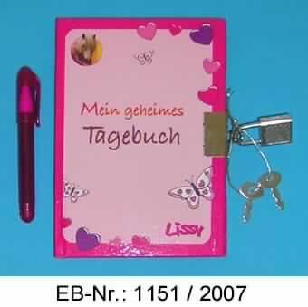 Bei der als "Tagebuch mit Kugelschreiber" bezeichneten Ware handelt es sich um eine in einer Tüte aus klarsichtiger Kunststofffolie für den Einzelverkauf aufgemachte Zusammenstellung der nachfolgend beschriebenen Waren: 

1. Ein Tagebuch (Format etwa 9,1 x 13 cm, gebunden, Umfang 96 Seiten) mit der Aufschrift "Mein geheimes Tagebuch". Die einzelnen Seiten sind mit wiederkehrenden Motiven (Schmetterling, Herzen) und Linien farbig bedruckt. Es ist am rechten Rand des Einbandes mit einer Verschlussvorrichtung mit Bügeln und abnehmbarem Vorhängeschloss aus unedlem Metall versehen. Am Schloss sind zwei Schlüssel mit einer Spinnstoffschnur befestigt. 

2. Ein etwa 8,5 cm großer Kugelschreiber mit violetter Schreibpaste in einer pinkfarbenen Kunststoffhülle mit Kappe.

Abbildung siehe Anlage.

Derartige Warenzusammenstellungen gehören als "Tagebücher ohne Kalendarium, aus Papier oder Pappe" zur Codenummer 4820 1090 00 des Integrierten Zolltarifs der EG (TARIC), da das Tagebuch aufgrund des Wertes den Charakter der Zusammenstellung bestimmt.