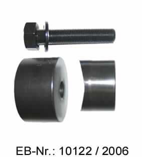 "Schraublocher 32 mm"; es handelt sich um zerlegte Werkzeuge aus Stahl, zum "Schneiden" (Stanzen) von kreisrunden Löchern in bis zu 1,2 mm starke Metallbleche, bestehend aus einem etwa 2 cm langen zylindrischen Hohlerzeugnis (sog. Schraublocher, Innendurchmesser: etwa 3,2 cm), einem zylindrischen Gegenstück (max. Länge etwa 1,8 cm) mit an einem Ende scharf geschliffenem Rand und einer Außensechskantschraube mit Gewinde und dazugehöriger Unterlegscheibe. 
Die Erzeugnisse werden beim Einbau von Edelstahlspülen dazu verwendet, Löcher für die Montage des Wasserhahnes in das Metallblech zu "schneiden". Dazu wird der sog. Schraublocher auf die Oberseite der Spüle gesetzt. Das Gegenstück wird mit dem geschliffenen Ende auf der Unterseite der Spüle dagegen gesetzt und mittels der Schraube, die durch ein vorgebohrtes Loch im Blech gedreht wird, angezogen bis ein kreisförmiges Element aus dem Blech herausgetrennt ist. Die Schraube wird durch einen Schraubenschlüssel (nicht Gegenstand dieser VZTA) "angetrieben".
Die in drei Teile zerlegten Erzeugnisse sind auf einer bedruckten Pappkarte mit Aufhängeöse und Kunststoffabdeckung  verpackt.

Abbildung siehe Anlage.

Derartige Erzeugnisse gehören als "den Locheisen ähnliche Handwerkzeuge" zur Codenummer 8203 4000 00 0 des Elektronischen Zolltarifs.