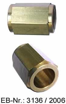 "Buchse"; es handelt sich um ca. 15 mm hohe Hohlerzeugnisse (Innendurchmesser ca. 7 mm) aus einer Kupfer-Zink-Legierung mit gewichtsmäßig vorherrschendem Kupfergehalt (Messing, lt. Antragstellerangabe). Sie weisen eine durchgängige, runde Bohrung auf und sind auf der Außenseite sechseckig ausgearbeitet. Die Erzeugnisse werden in Drehzahlfühler eingesetzt und dienen zur Befestigung des Sensors an der Fahrzeugachse.

Abbildung siehe Anlage.

Derartige Erzeugnisse gehören als "andere Waren aus Kupfer" zur Codenummer 7419 9900 99 0 des Elektronischen Zolltarifs.