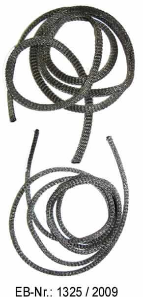 "Gestrickte Schnüre"; es handelt sich um schnurähnliche Erzeugnisse, bestehend aus einem sog. Monel-Gewebe aus einer Nickel-Kupfer-Legierung mit gewichtsmäßig vorherrschendem Nickelgehalt (charakterbestimmend), das einen Kern aus Kunststoff (Elastomer) vollständig umgibt.
Die Erzeugnisse werden beispielsweise an Schaltschränke oder Computergehäuse aus unedlen Metallen angebracht und dienen als leitfähige Verbindung bzw. zur Abschirmung.
Die zwischen etwa 3 und 6 mm breiten und etwa 25 m langen Schnüre befinden sich auf Rollen.
- Antragstellerangaben -

Abbildung siehe Anlage.

Derartige Erzeugnisse gehören als "andere Waren aus Nickel" zur Codenummer 7508 9000 00 0 des Elektronischen Zolltarifs.