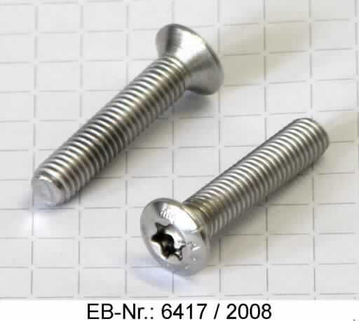 "Schrauben aus Edelstahl mit Linsensenkkopf und ISR (Torx) Antrieb nach Norm DIN EN ISO 14584"; es handelt sich um Schrauben, nicht aus vollem Material gedreht (lt. Antragstellerangabe), aus nicht rostendem Stahl (Stahlgruppe A 4-70, lt. Kopfprägung; Werkstoffnummer: 1.4401 bzw. 1.4404) mit Linsensenkkopf mit Innensechsrund [Innentorx (geschützte Marke)]. Die Schrauben weisen einen zylindrischen Stift mit über die gesamte Länge gleichbleibendem metrischen Gewinde und stumpfem Gewindeende auf.

Abmessungen:
Stiftdicke x Gewindelänge: etwa 5 mm x 20 mm
Gesamtlänge: etwa 25 mm

Abbildung siehe Anlage.

Derartige Erzeugnisse gehören als "andere Schrauben aus nicht rostendem Stahl, mit Gewinde, mit Kopf" zur Codenummer 7318 1590 99 0 des Elektronischen Zolltarifs.