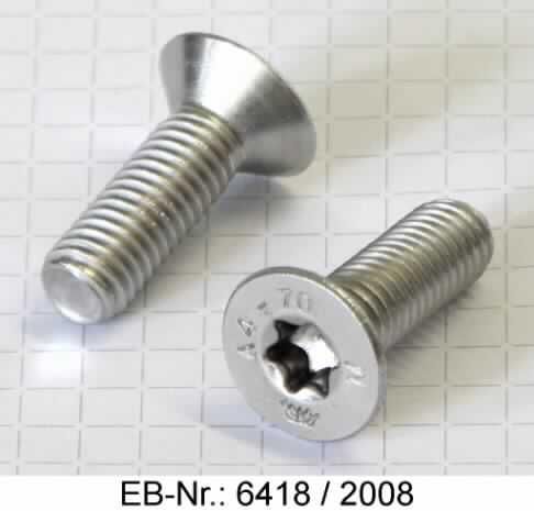 "Schrauben aus Edelstahl mit Senkkopf und ISR (Torx) Antrieb nach Norm ähnlich ISO 10642"; es handelt sich um Schrauben, nicht aus vollem Material gedreht (lt. Antragstellerangabe), aus nicht rostendem Stahl (Stahlgruppe A 4-70, lt. Kopfprägung; Werkstoffnummer: 1.4401 bzw. 1.4404) mit Senkkopf mit Innensechsrund [Innentorx (geschützte Marke)]. Die Schrauben weisen einen zylindrischen Stift mit über die gesamte Länge gleichbleibendem metrischen Gewinde und stumpfem Gewindeende auf.

Abmessungen:
Stiftdicke x Gewindelänge: etwa 8 mm x 20 mm
Gesamtlänge: etwa 25 mm

Abbildung siehe Anlage.

Derartige Erzeugnisse gehören als "andere Schrauben aus nicht rostendem Stahl, mit Gewinde, mit Kopf" zur Codenummer 7318 1590 99 0 des Elektronischen Zolltarifs.