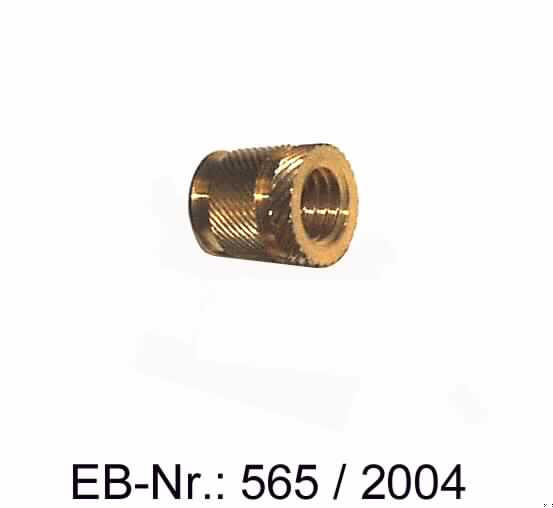 "Befestigungselement (Innengewinde-Einsatz)"; es handelt sich um konisch verlaufende, in ihrer gesamten Länge (12 mm) mit Innengewinde (M 8) versehene Erzeugnisse aus einer Kupfer-Zink-Legierung (CuZn39Pb3, lt. Antragsteller) mit gewichtsmäßig vorherrschendem Kupfergehalt.
Die Waren weisen auf der Außenseite eine Rechts- und eine Linksrändelung sowie zwei umlaufende Nuten auf.
Sie werden in ein Kunststoffgehäuse eingebettet und dienen zusammen mit einer Schraube (nicht Gegenstand der vZTA) als Verbindungselement.

Die Erzeugnisse werden zum Zusammenbau von Elektrikboxen für LKW´s verwendet.

Abbildung siehe Anlage.

Derartige Erzeugnisse gehören als "den Muttern ähnliche Waren" zur Codenummer 7415 3900 00 0 des Elektronischen Zolltarifs.