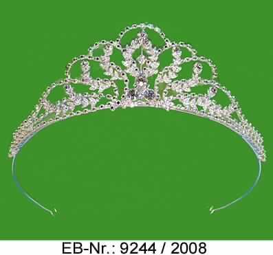 "Brautkopfschmuck"; es handelt sich um Haarschmuck in Form von Diademen aus unedlem Metall, die auf der Außenseite dekorativ gestaltet und mit vereinzelten Glassteinen verziert sind.
Die Erzeugnisse sind in Kunststofffolie verpackt.

Abbildung siehe Anlage.

Derartige Erzeugnisse gehören als "Fantasieschmuck, aus unedlen Metallen, in Verbindung mit Glas" zur Codenummer 7117 1910 00 des Integrierten Zolltarifs der EG.