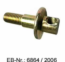 "Threated shaft"; das sind Schrauben mit zylindrischem Kopf mit Bund aus verzinktem und chromatiertem Stahl (kein nicht rostender Stahl), mit nicht bis zum Kopf reichendem Gewinde auf einer Länge von etwa 19 mm und stumpfem Gewindeende.
Der Kopf der Erzeugnisse ist quer durchbohrt und mit einem Innengewinde versehen.
Die Erzeugnisse werden zum Verbinden von zwei Riemenspannerelementen verwendet.
Abmessungen (Gesamtlänge x Außengewindedurchmesser): etwa 52,5 mm x 9,8 mm

Abbildung siehe Anlage.

Derartige Erzeugnisse gehören als "andere Schrauben aus Stahl, mit Gewinde und Kopf" zur Codenummer 7318 1590 99 des Integrierten Zolltarifs der EG (TARIC)"