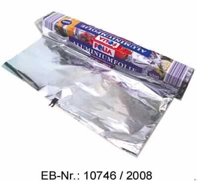 "Alufolie"; es handelt sich um Folien aus Aluminium mit einer Länge von etwa 30 m, einer Breite von etwa 30 cm und einer Dicke von etwa 0,013 mm. Die gewalzten Erzeugnisse sind auf einen Pappkern aufgerollt und wiegen etwa 350 g.
Sie sind in einem Pappkarton verpackt.
- Antragstellerangaben -

Abbildung siehe Anlage. 

Derartige Erzeugnisse gehören als "Folien, aus Aluminium, ohne Unterlage, nur gewalzt, mit einer Dicke von weniger als 0,021 mm, in Rollen mit einem Stückgewicht von 10 kg oder weniger" zur Codenummer 7607 1111 00 0 des Elektronischen Zolltarifs.