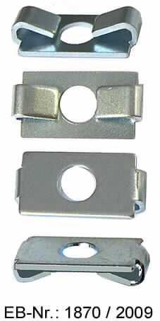 "Drehsicherung"; das sind aus verzinktem Stahl gefertigte, rechteckige Erzeugnisse, die mittig eine Lochung (Durchmesser etwa 5,5 mm) aufweisen und beidseitig in einer nach innen gebogenen Lasche enden. 
Die Erzeugnisse werden gemeinsam mit einer Schraube (nicht Gegenstand dieser vZTA) zur Verbindung von zwei Aluminiumprofilen verwendet. 
Gesamtlänge: etwa 18,8 mm
Breite: etwa 10,0 mm
Höhe: max. etwa 4,3 mm
-Antragstellerangaben-

Abbildung siehe Anlage. 

Derartige Erzeugnisse gehören als "andere, den Unterlegscheiben ähnliche Waren aus Stahl, ohne Gewinde" zur Codenummer 7318 2900 90 0 des Elektronischen Zolltarifs.