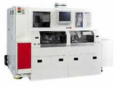 Wafer-Schleifmaschine (Wafer Grinding Machine)
- mit Schleifspindeln zur Grob- und Feinbearbeitung, Wafer-Roboter mit Lade- und Entlade-
  arm, Vakuum-Spannvorrichtungen mit Vakuumpumpe, Kassetten-Port, Wafer-Trocken-
  einheit, Waferstärke-Messeinheit, Bedien- und Anzeigeelementen in einem Standgehäuse
  (Abbildung siehe Anlage),
- zur Durchführung von Schleifvorgängen an Halbleiterscheiben (wafers) aus verschiedenen
  Materialien,
- geliefert mit benötigtem Montage- und Instandhaltungswerkzeug.

"Maschine zum Herstellen von Halbleiterscheiben - kombinierte Maschine aus Schleifmaschine (kennzeichnende Haupttätigkeit) zum Bearbeiten von Halbleiterscheiben und Messgerät, geliefert mit Montage- und Instandhaltungswerkzeug"