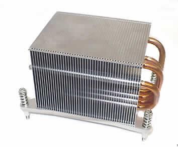 Wärmetauscher
- aus einem Wärmeverteiler aus Kupfer (Basisplatte), einer Bodenplatte mit Befestigungs- 
  schrauben, einem sog. Fins aus einem Aluminium-Lamellenkörper und vier Heatpipes 
  (Abbildung siehe Anlage),
- zum Wärmeabtransport/-austausch durch Wärmeaufnahme durch die Basisplatte, Wärme- 
  weiterleitung über die Heatpipes und Wärmeabgabe an die Umgebungsluft durch den 
  Lamellenkörper,
- zur Montage auf Prozessoren (CPU) oder Grafikprozessoren (GPU).

"Vorrichtung zum Behandeln von Stoffen durch auf einer Temperaturänderung beruhenden 
 Vorgang (Kühlen), Wärmeaustauscher"