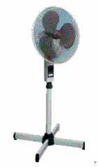 Standventilator mit Rotationskopf
- aus in einem Schutzkorb befindlichem Lüfterrad mit drei Windflügeln (einstufiger Propeller),  
  auf einem höhenverstellbarem Standfuß ("4-Fuß"), horizontal     
  schwenkbarem Stützkopf, Aus-/Einschalter mit drei Geschwindigkeiten, Netzkabel mit 
  Schutzkontaktstecker sowie in einem Kunststoffgehäuse eingebautem Elektromotor 
  (Abbildung siehe Anlage),
- mit einer elektrischen Leistung von 60 Watt, erzeugter Luftdruck unter 2 bar,
- zur  Bewegung der Raumluft durch Erzeugung eines kontinuierlichen Luftstroms.

"Bodenventilator mit eingebautem Elektromotor mit einer Leistung von weniger als 125 Watt, 
nicht für zivile Luftfahrzeuge"