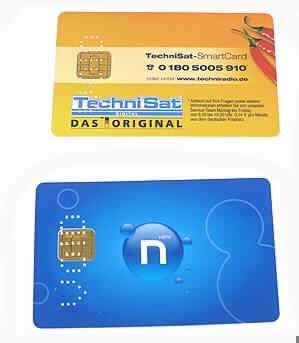 Chipkarte,
- in Form einer Kunststoffkarte, beidseitig mit Text, mit einer eingelassenen monolithischen
  integrierten Schaltung (Mikroprozessor) (Abbildung siehe Anlage),
- ohne auf dem Chip gespeicherten Daten,
- zur Verwendung als Zugangsberechtigungskarte für Pay-TV-Programme.

"Intelligente Karte (smart card), Halbleiter-Aufzeichnungsträger, mit einer elektronischen
 integrierten Schaltung - Zugangsberechtigungskarte"